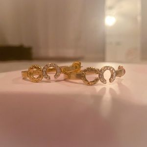 Like New Gold Coach Hoop Earrings